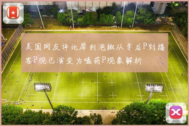 美国网友评论犀利泡椒从季后P到播客P现已演变为嗑药P现象解析